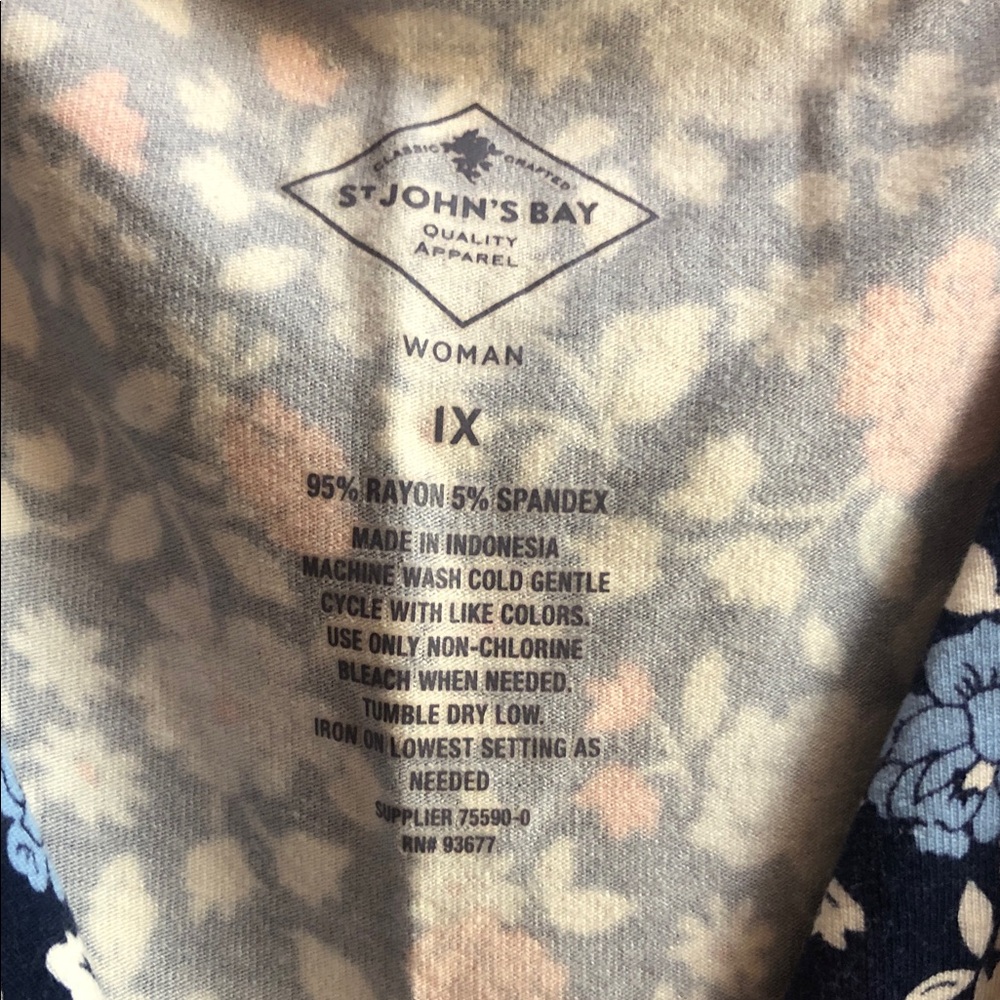St. John's Bay Floral Midi Dress - Blue and Red - Picture 2 of 2